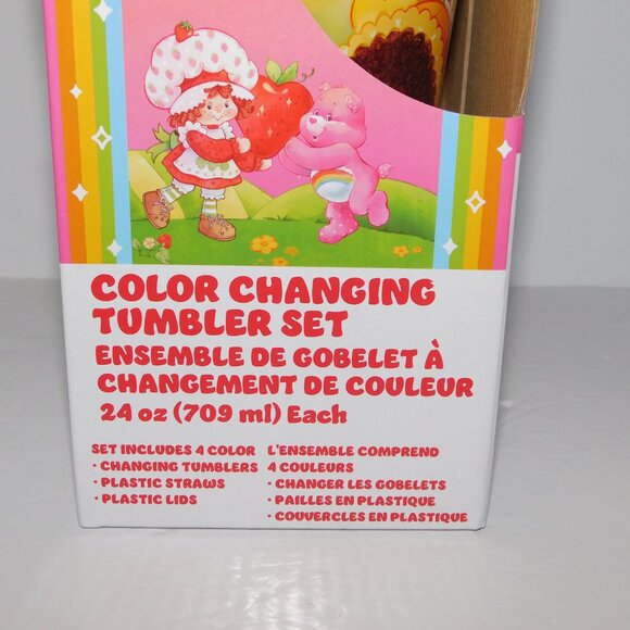 Set 4 Strawberry Shortcake x Care Bears 24 oz Colour Changing Tumblers NEW - Picture 4 of 11